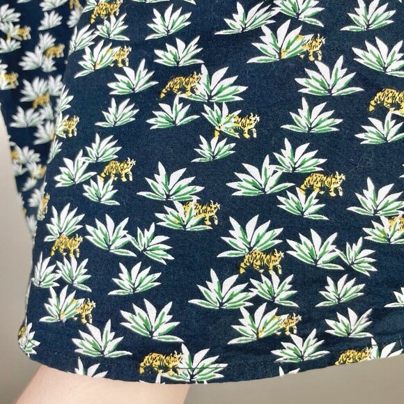 Slate & Stone Men's Medium Short Sleeve Button Down Shirt Top Tiger Agave Black - Picture 14 of 14